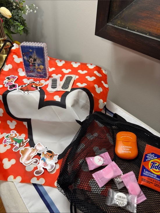 Disney Other - Disney Orange and White Mickey Mouse Tote with Accessories Bundle #3